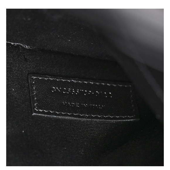 Yves Saint Laurent Uptown Canvas Striped Clutch Cream Black YSL Gold Hardware - Picture 5 of 14